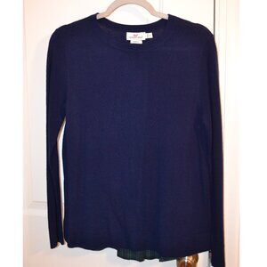 Vineyards Vines Navy Merino Wool Sweater with plaid back